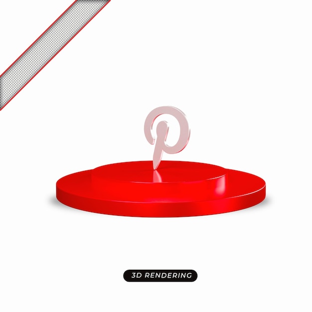 3d pinterest zilveren pictogram realistische weergave