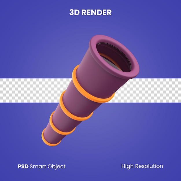 PSD 3d海賊双眼鏡は孤立してレンダリングします