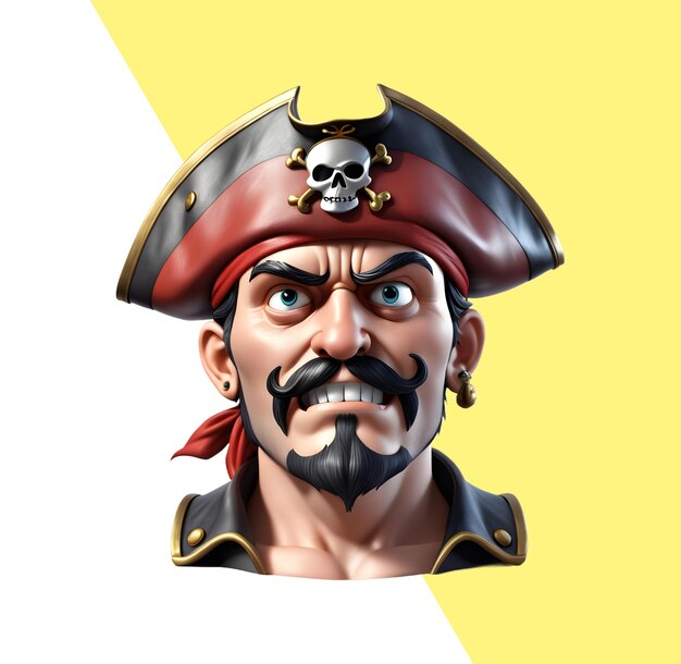 PSD 3d pirate character