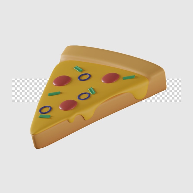 3d pizza cartoon icon illustration