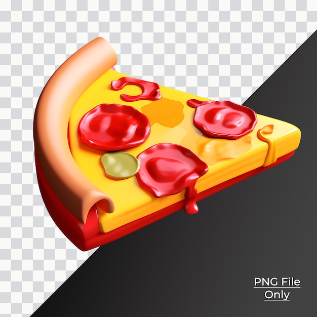 PSD fetta di pizza 3d illuminazione morbida e uniforme solo png premium psd