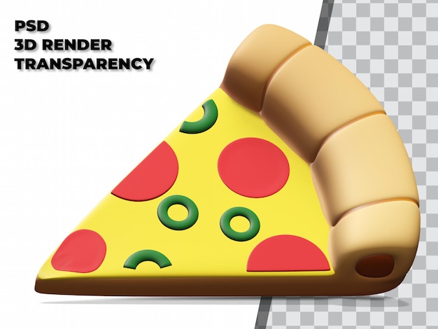 PSD 3d pizza with transparency background