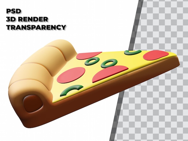 3d pizza with transparency background