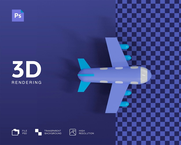 PSD 3d plane illustration