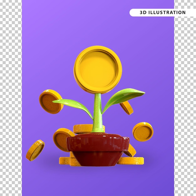 3D-plant met munt