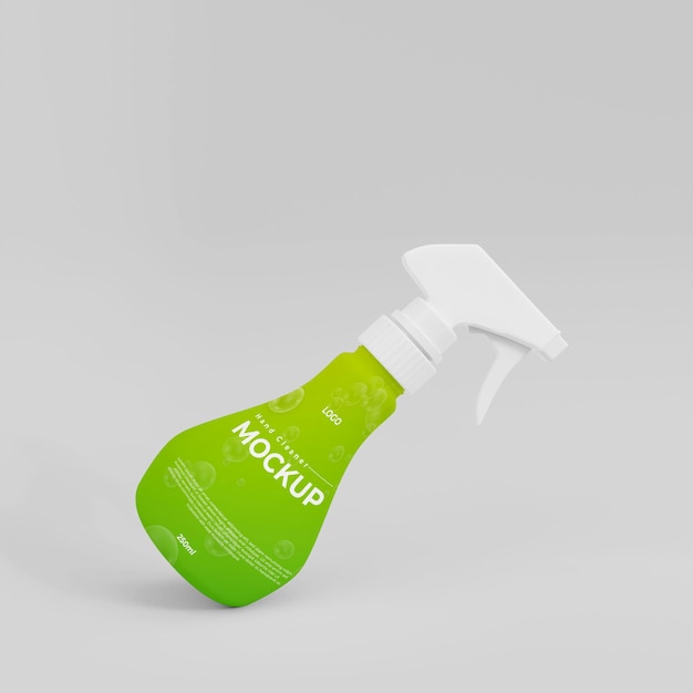 PSD 3d-макет пластиковой бутылки-спрея для мытья рук