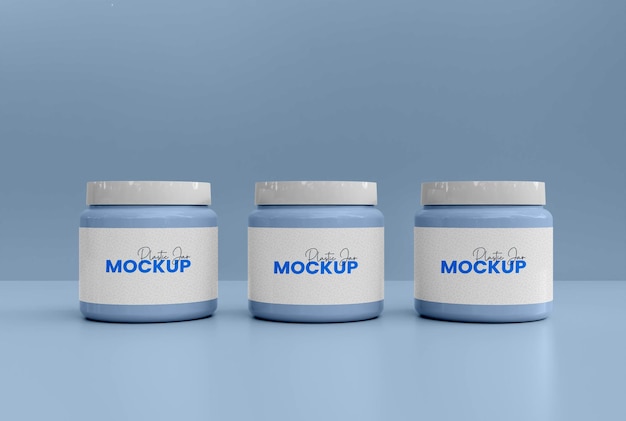 PSD 3d plastic jar mockup