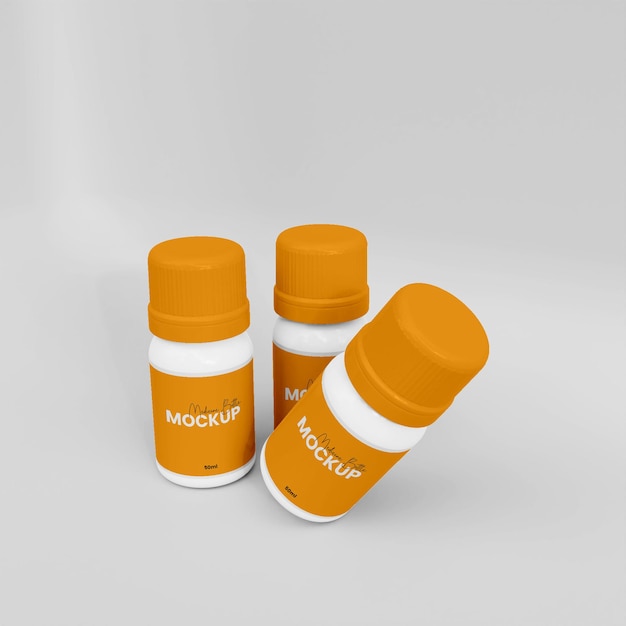 3d plastic medicine bottle mockup