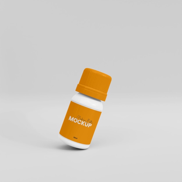 3D Plastic Medicine Bottle Mockup