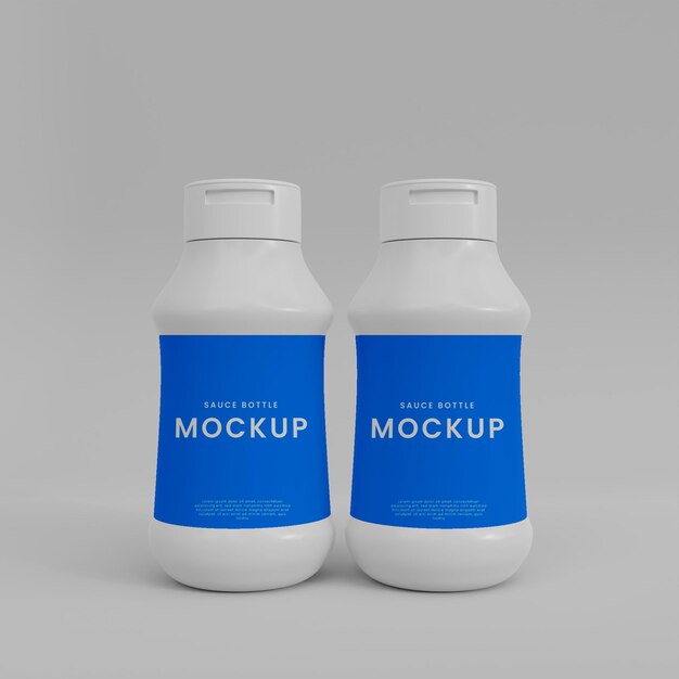 3d plastic sausfles mockup