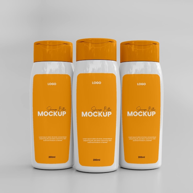 3d plastic shampoo jar mockup