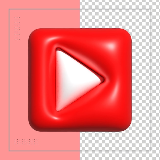 3d play button concept of video, audio playback. 3d rendering