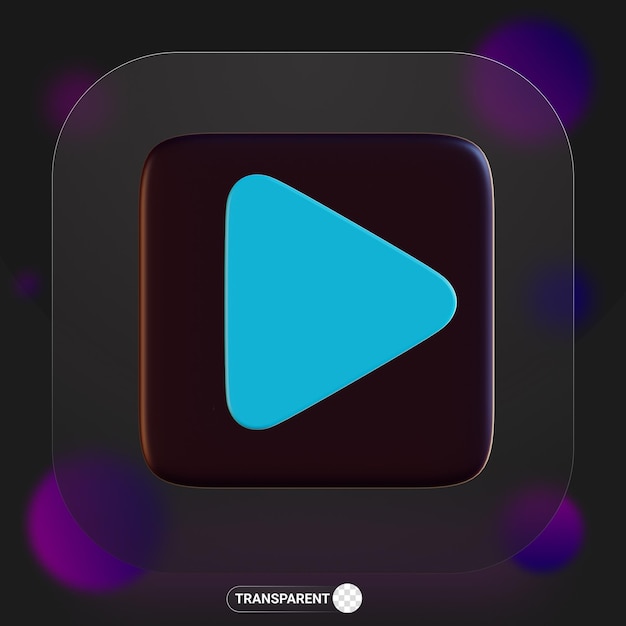3d play button dark theme