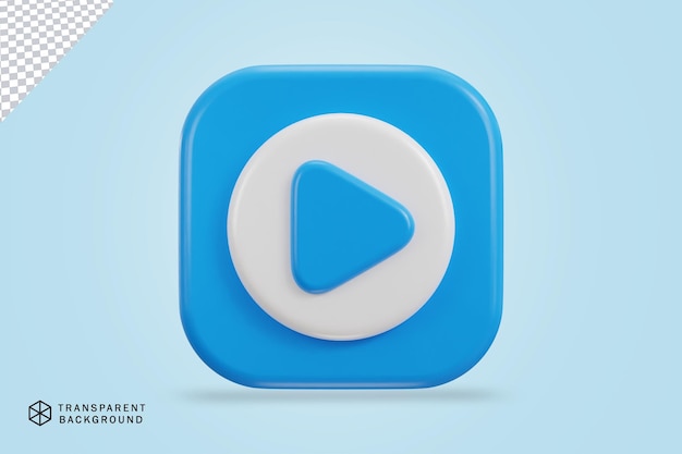 Icona del pulsante di riproduzione 3d sulla rappresentazione dell'icona vettoriale del video clip