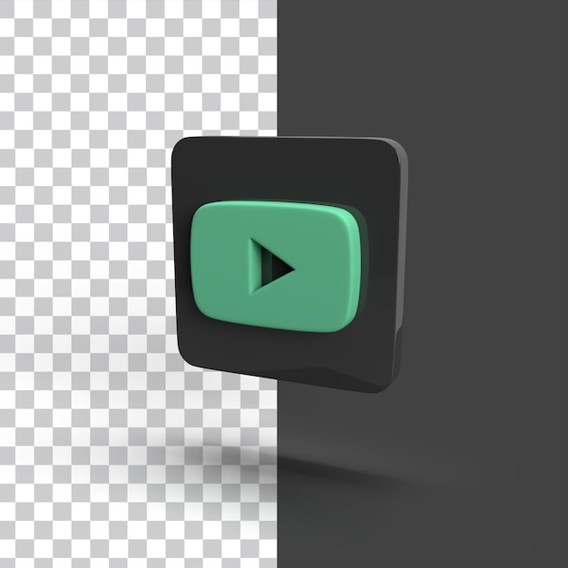 3d play button for social media posts. Isolated icon.