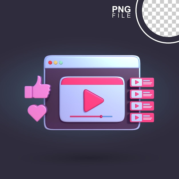 PSD 3d playlist for web video