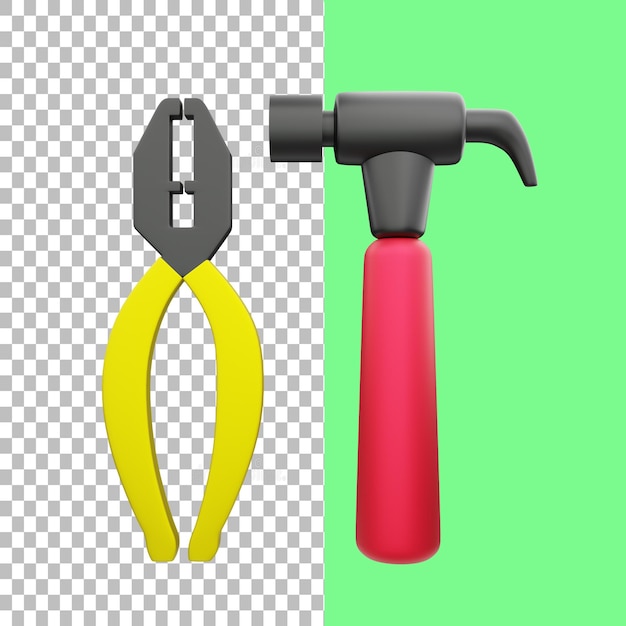 PSD 3d pliers and hammer free psd