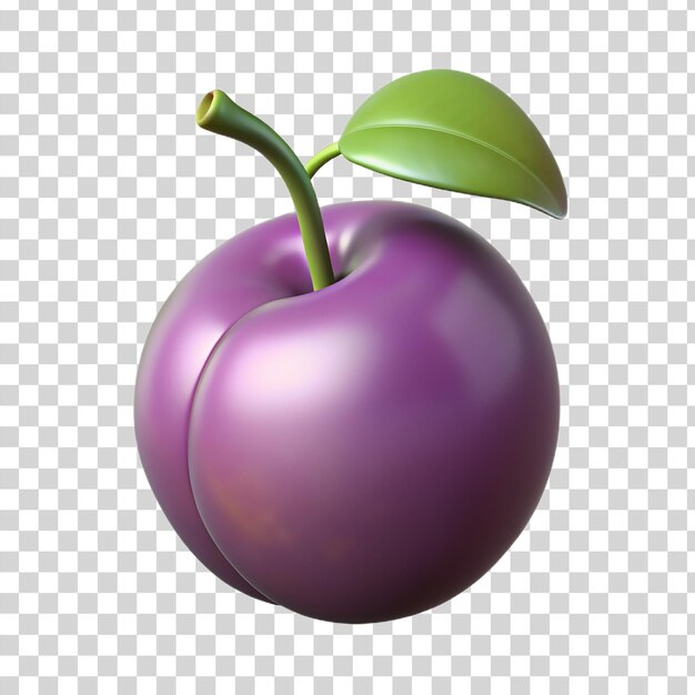 PSD 3d plum isolated on transparent background