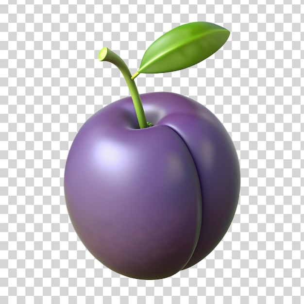 PSD 3d plum isolated on transparent background