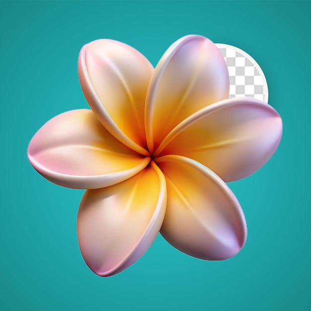 투명한 배경에 고립 된 3d Plumeria 꽃