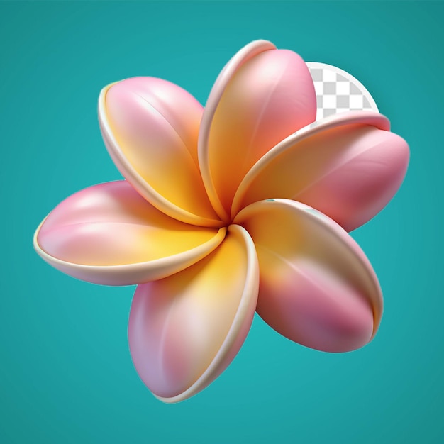 PSD 투명한 배경에 고립 된 3d plumeria 꽃