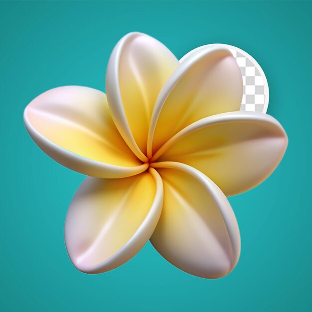 PSD 3d plumeria flower isolated on transparent background