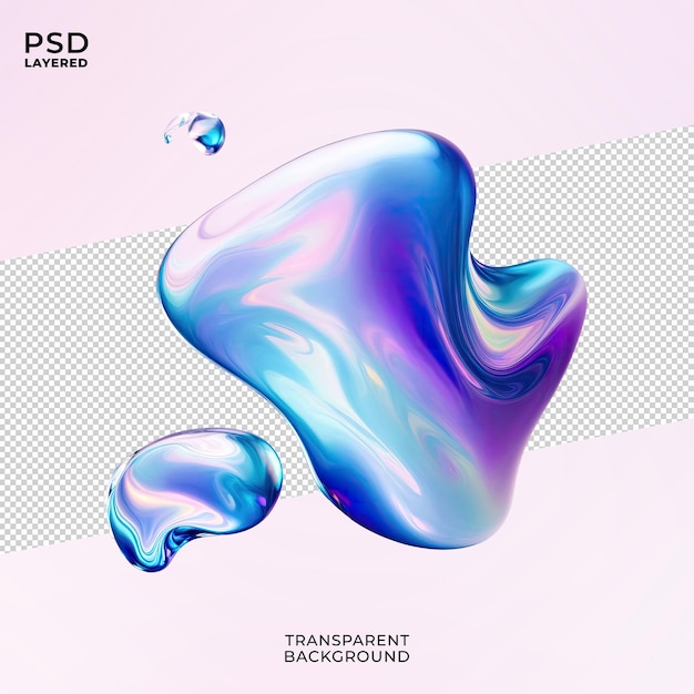 3D płynny holograficzny kształt abstrakcyjny