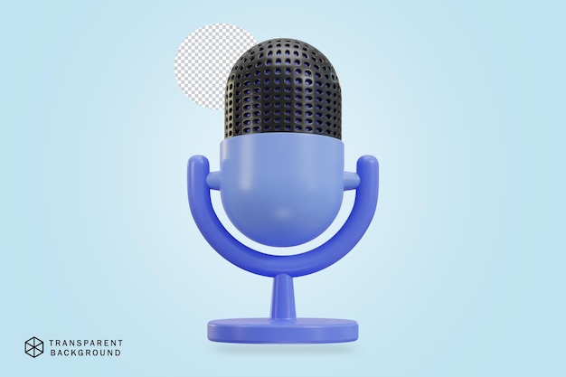 3d podcast microphone icon