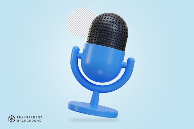 3d podcast microphone icon