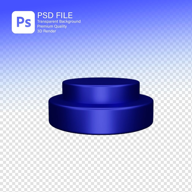 PSD 3d podium blauwe kleur 3d-rendering