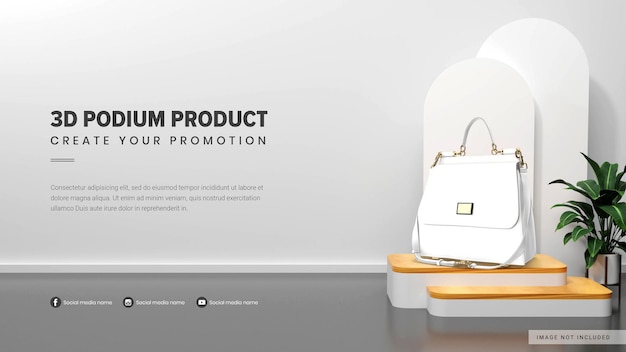 3d podium product display mockup