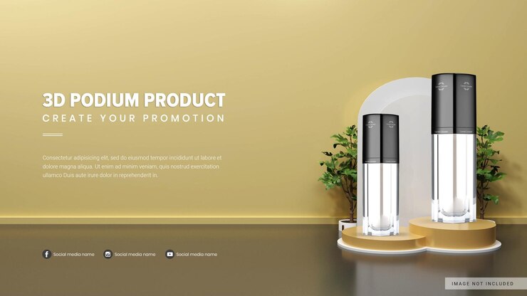 PSD 3d podium product display mockup