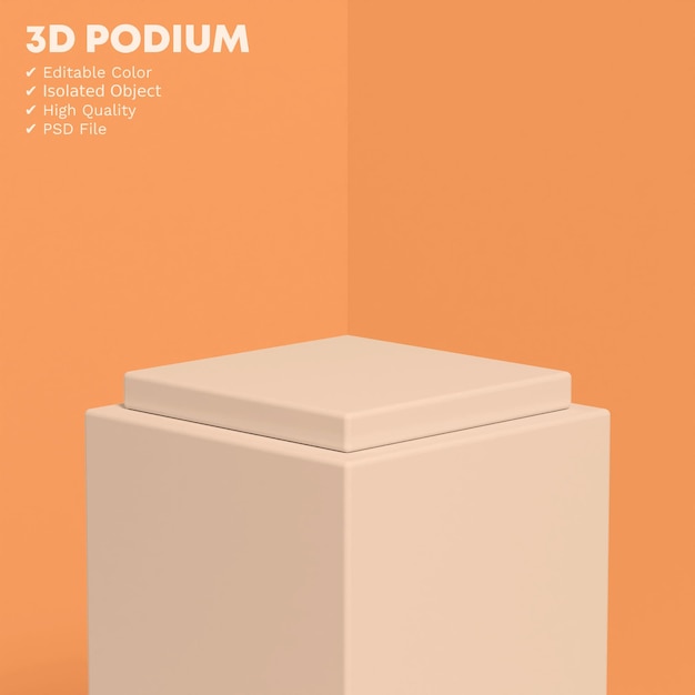 3D Podium product stand isolated full editable color