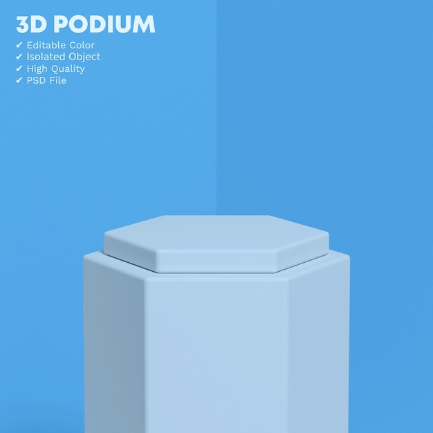 PSD 3d podium-productstandaard geïsoleerd volledig bewerkbare kleur