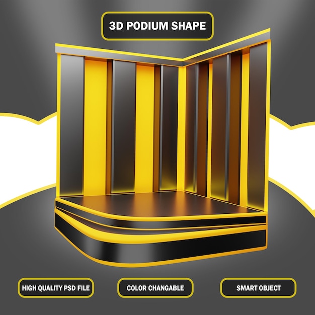 PSD 3d podium render