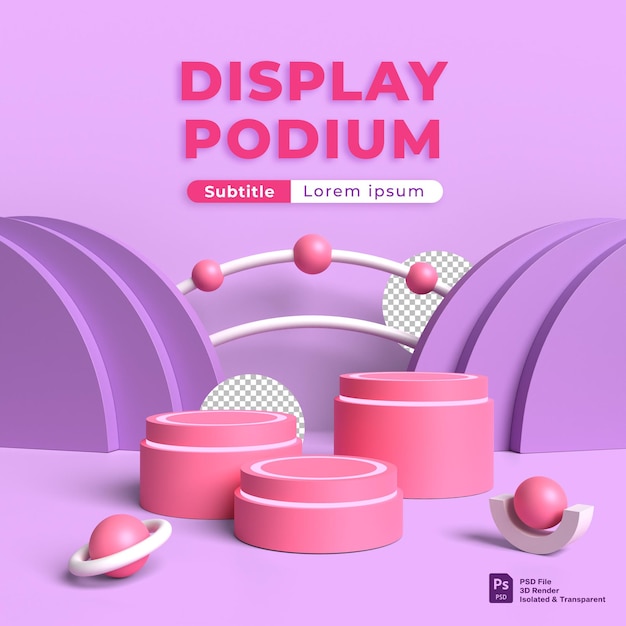 3d podium shaped geometry with color ping