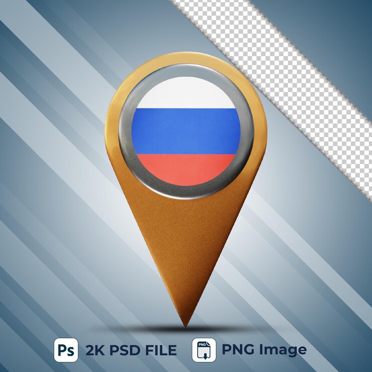 PSD 3d указатель флаг россии