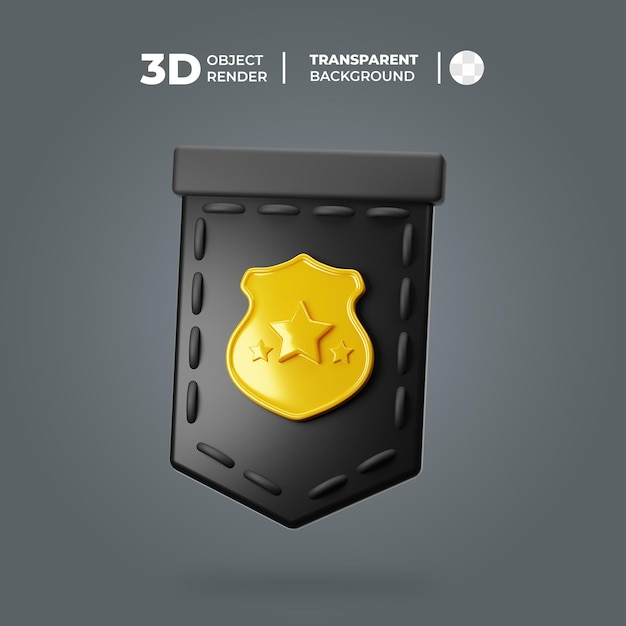 3d Police Badge Icon