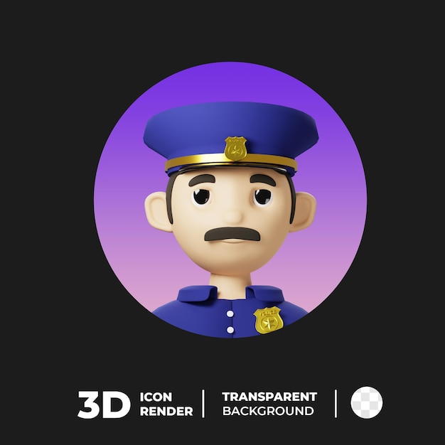 PSD 3d police man avatar