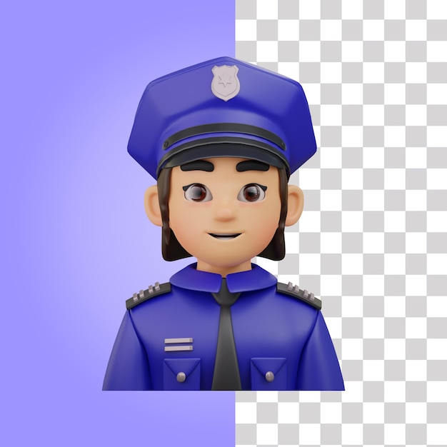 3D 警察の女性のイラスト