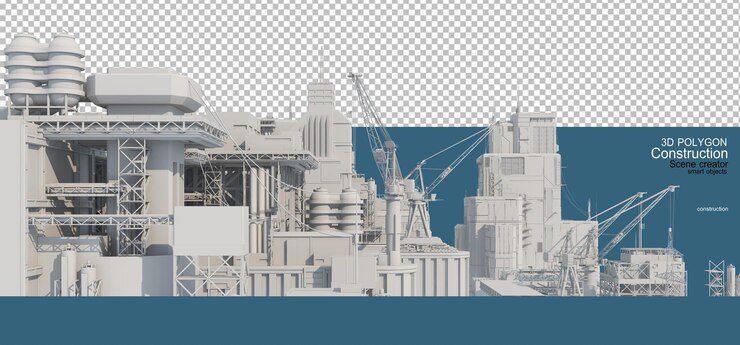 PSD 3dポリゴン建設ビル