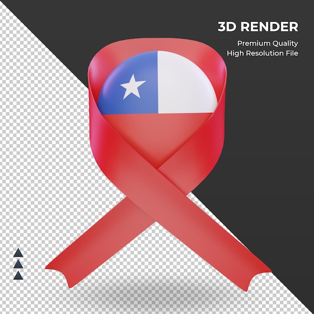 3d Pomaga Dzień Flaga Chile Renderujący Widok Z Przodu