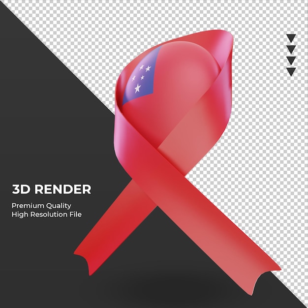 3d Pomaga Dzień Flaga Samoa Renderujący Prawy Widok