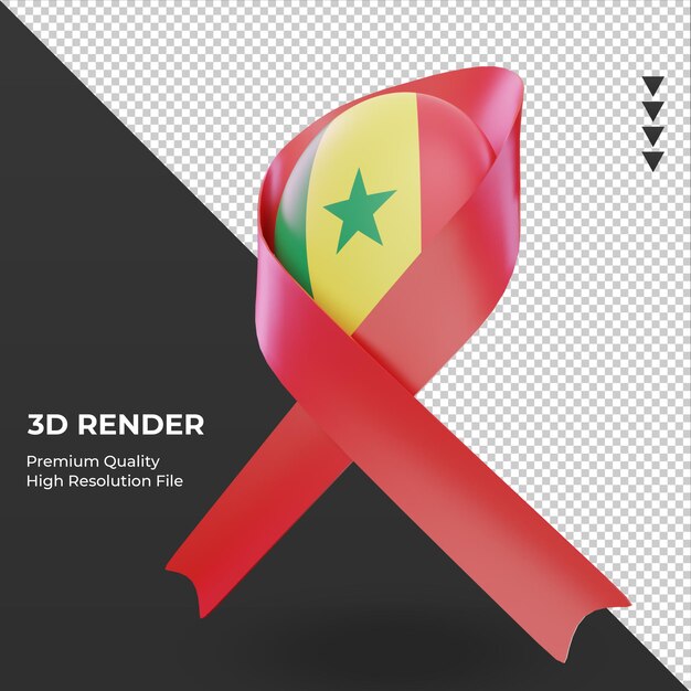 PSD 3d pomaga dzień flaga senegalu renderujący prawy widok