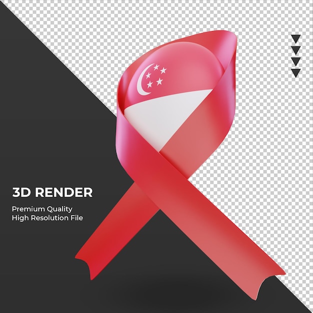 PSD 3d pomaga dzień flaga singapuru renderujący prawy widok