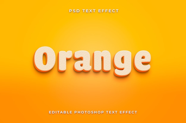 3d Pomarańczowy Szablon Efektu Tekstowego