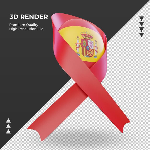 PSD 3d pomoc dzień flaga hiszpanii renderujący lewy widok