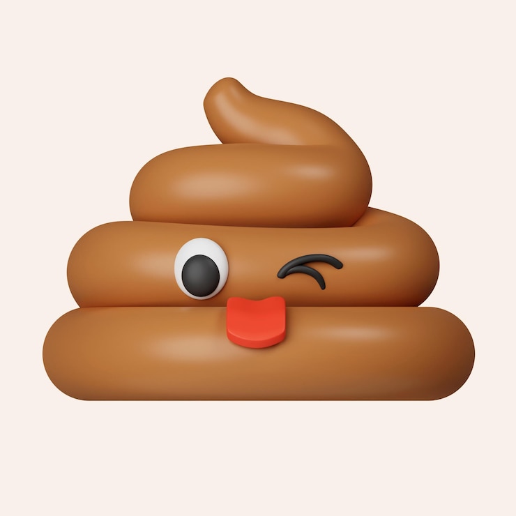 PSD 3d poop brązowy ikona emocji izolowana na szarym tle ilustracja renderingu 3d ścieżka wycięcia