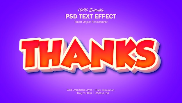 3d pop up text effect thanks