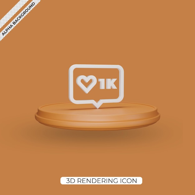 Icona di rendering di popolarità 3d isolata